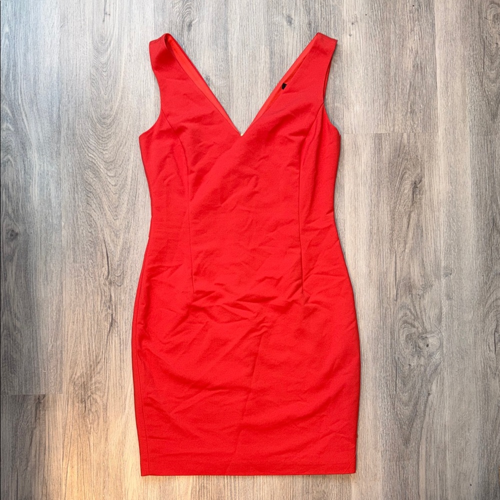 Zara Red V-Neck Mini Dress